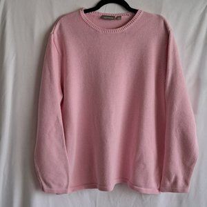 Sweater, 2XL, Light Pink, Long Sleeve, Croft & Barrow, Crew Neck, Casual